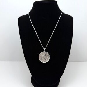 Artistry 925 Sterling Silver Pendant Necklace Pave Rhinestone Jewelry 9.5 in L